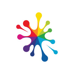 Colorful Paint Splash Design. Dynamic abstract pattern showcasing a brilliant spectrum. It symbolizes artistic expression, diverse energy, innovation, and joyful imagination.