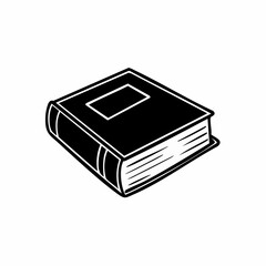 drawn black book icon in doodle style.  Mark point icon design collection for education design element