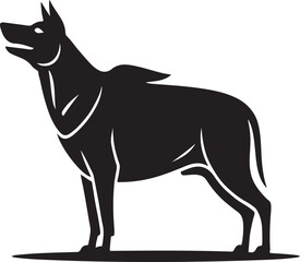 Wolf vector illustration of a wild animal in black silhouette on white background
