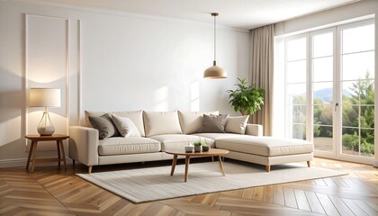 Modern beige living room