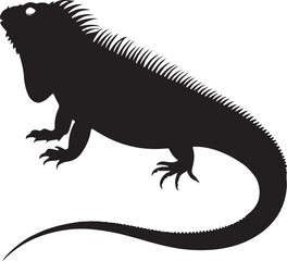 Bearded dragon and iguana lizard on a white background branch illustration