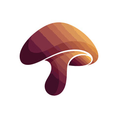 Stylized Gradient Mushroom Icon. Modern artistic fungi illustration with warm, earthy color transitions. Represents organic growth and natural beauty. Clean vector graphic.