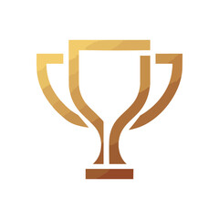 Golden Achievement Trophy Icon. Sleek gilded award emblem, symbolizing triumph, success, and recognition. Represents winning, excellence, and reaching goals in any endeavor.