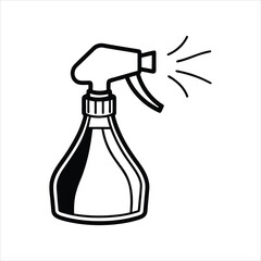 Water Spray Bottle Black Silhouette Art
