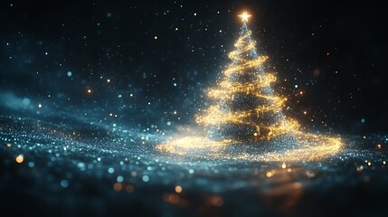 Sparkling Christmas tree, abstract design