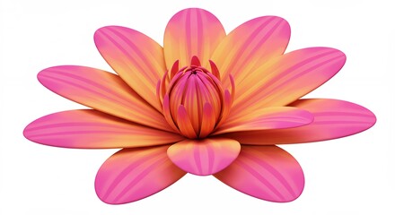 Fototapeta premium Vibrant pink and orange flower illustration