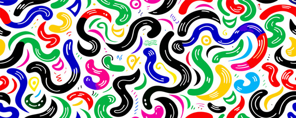 Abstract Colorful Swirls Seamless Pattern Background