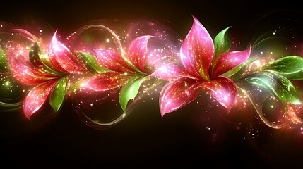 Sparkling floral banner