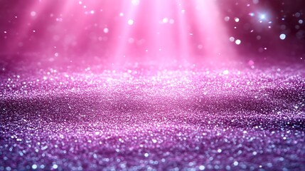 Sparkling, vibrant pink and purple glitter background with spotlight