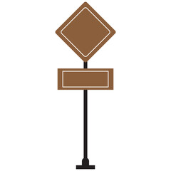 Road traffic signs set. Direction arrow, information board. Attention traffic signs mockup. Blank board with place for text. Isolated Vector illustration. 