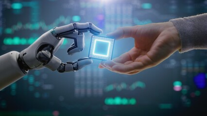 Futuristic Concept of Humanity and Artificial Intelligence Collaboration: Visualization of Human...