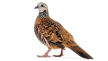 Bird, profile view,  brown and white pattern