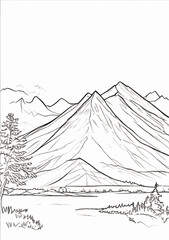 vector illustration of a mountain landscape