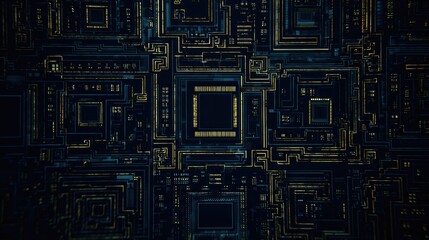 Intricate circuit board pattern design.
