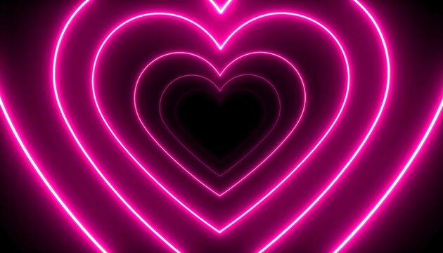 Pink neon heart tunnel (3)