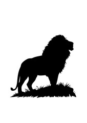  Lion Silhouette on Grass