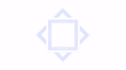 Obraz premium Blue geometric square and diamonds forming a centered frame on white