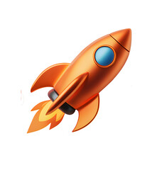 cartoon rocket isolated on white