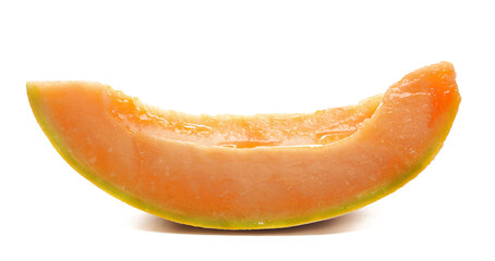 Cantaloupe melon, honeydew slice isolated on white 