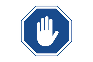 Obraz premium blue stop hand sign