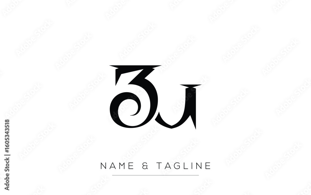 Fototapete zu elegant monogram logo design featuring stylized letters. a sophisticated monogram logo representa