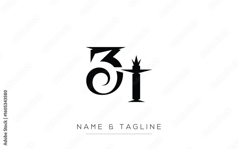 Fototapete zt elegant monogram logo design featuring stylized letters. a sophisticated monogram logo representa