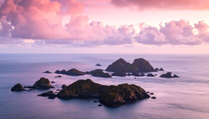 Rocky islands at sunset