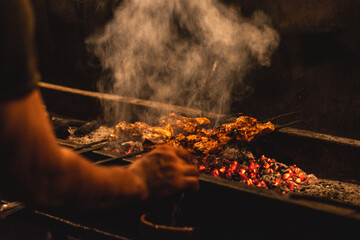 Grilling Barbecue Over Hot Coals