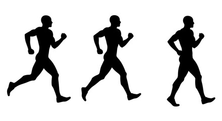 Running Man Silhouette on White Background