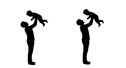 Father and Child Playing Silhouette