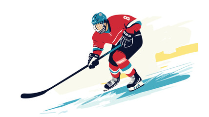 Obraz premium Dynamic Ice Hockey Vector Illustration for Sports Design Projects
