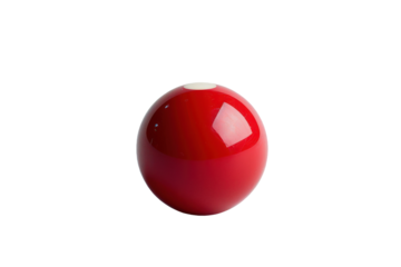 Extended cue rest holding red snooker ball on transparent background