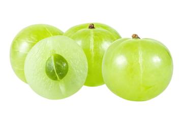 indian gooseberries isolated on white background, png, ai generated.