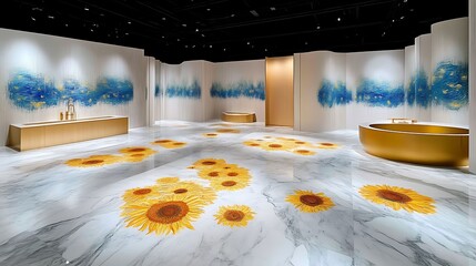Luxurious spa interior with floral design