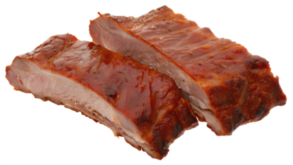 grilled ribs  isolated on white background, png, ai generated.