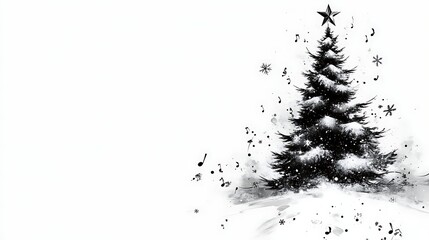 Winter Christmas tree illustration
