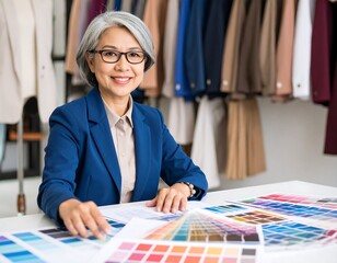 Smiling woman designer