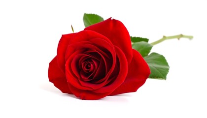 Single red rose on white background (2)