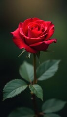 Fototapeta premium Elegant rose in soft focus with red color and heart shape , bouquet of roses, heart, flowers