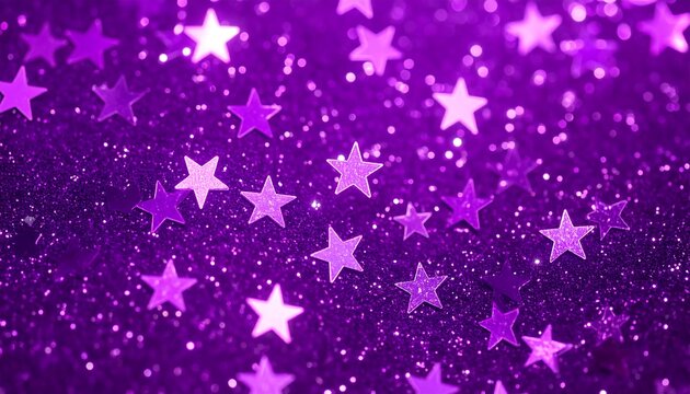 Purple glitter stars background - Powered by Adobe