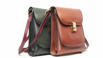 Naklejka premium Leather Crossbody Bags in Classic Fashion Colors with Gold Hardware