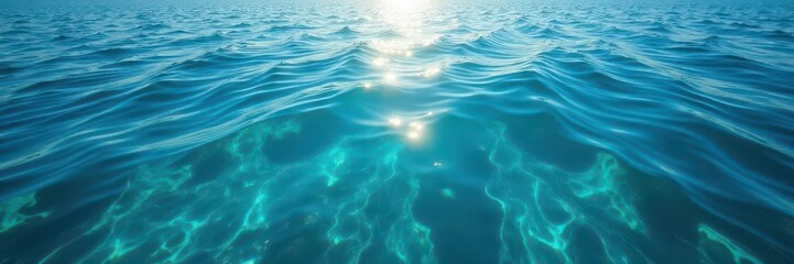 Deep blue Dead Sea water, shimmering under sunlight, therapeutic, Israel, aquatic