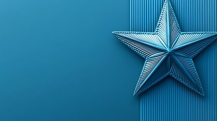 Metallic star on a blue background