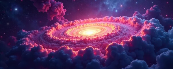 Swirling nebula, cosmic dust clouds, vibrant galaxies , backdrop, stardust
