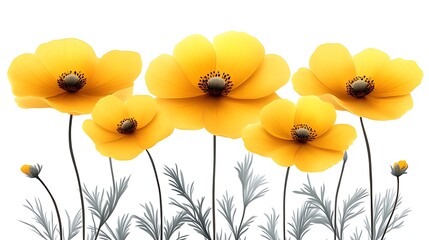 Yellow flowers in soft light