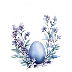 My Watercolor hand-painted elegant oval frame with lavender painting illustration isolated on a white background, vector illustration, AI painting design, EPS format design. vector illustration
