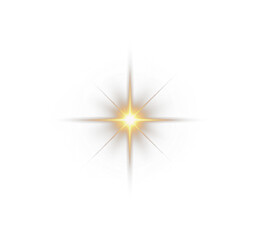 Gold Star PNG, Bright and starry light PNG with star glitter, cosmic highlights and shining flashes. 