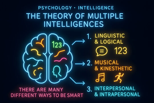 Multiple Intelligences Infographic by Howard Gardner for Educational Psychology