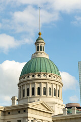 The old Courthouse, part of the Gateway Arch National Park, in downtown St. Louis, Missouri.