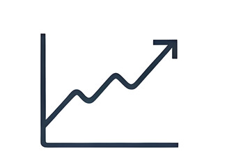 business graph on white background, business graph showing growth